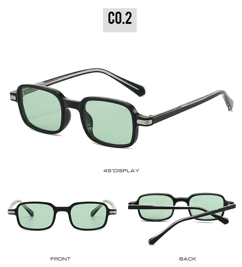 Unisex Square Full Frame Sunglasses With Ac Lens Material In Black, Perfect For Spring
