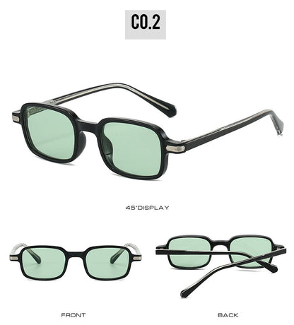 Unisex Square Full Frame Sunglasses With Ac Lens Material In Black, Perfect For Spring