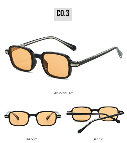 Unisex Square Full Frame Sunglasses With Ac Lens Material In Black, Perfect For Spring