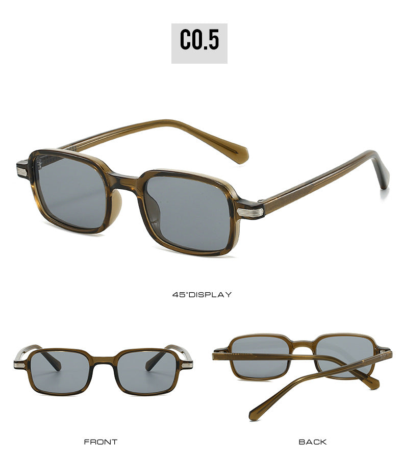 Unisex Square Full Frame Sunglasses With Ac Lens Material In Black, Perfect For Spring