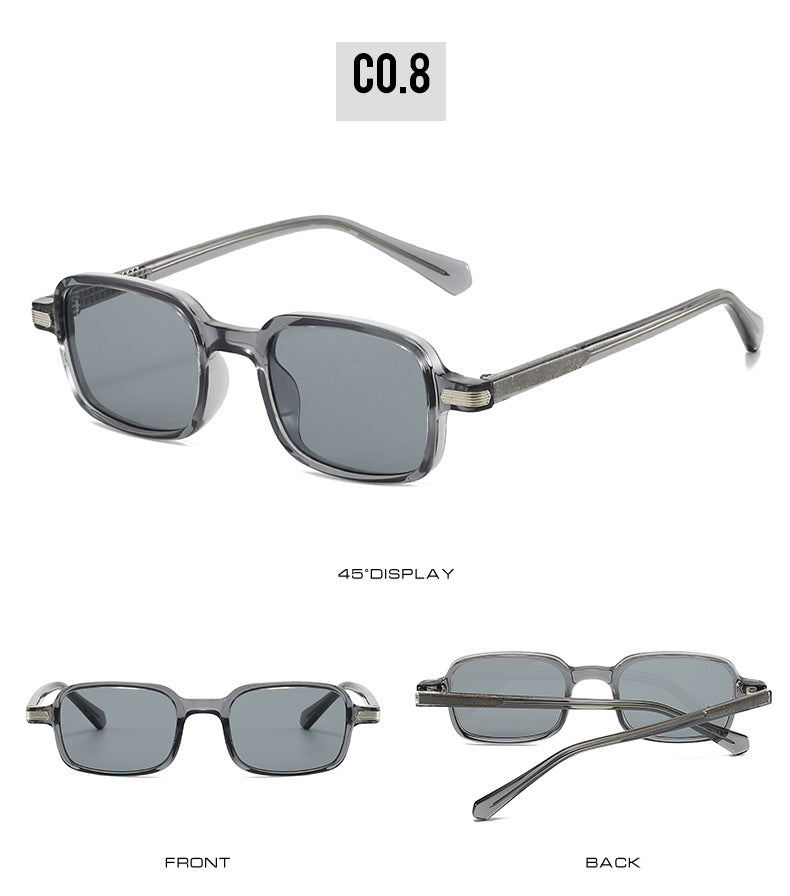 Unisex Square Full Frame Sunglasses With Ac Lens Material In Black, Perfect For Spring