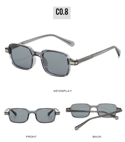 Unisex Square Full Frame Sunglasses With Ac Lens Material In Black, Perfect For Spring
