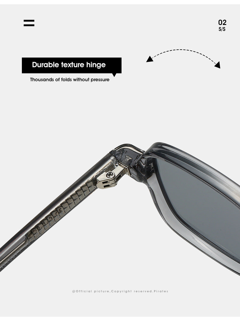 Unisex Square Full Frame Sunglasses With Ac Lens Material In Black, Perfect For Spring