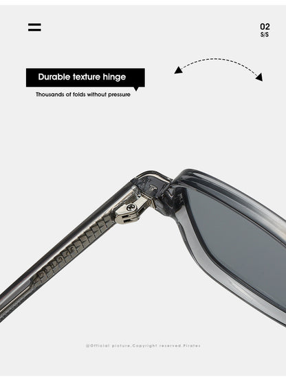 Unisex Square Full Frame Sunglasses With Ac Lens Material In Black, Perfect For Spring
