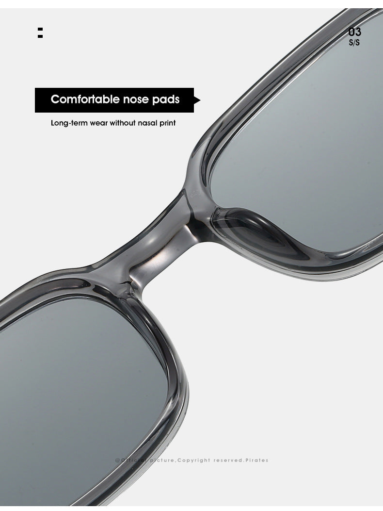 Unisex Square Full Frame Sunglasses With Ac Lens Material In Black, Perfect For Spring