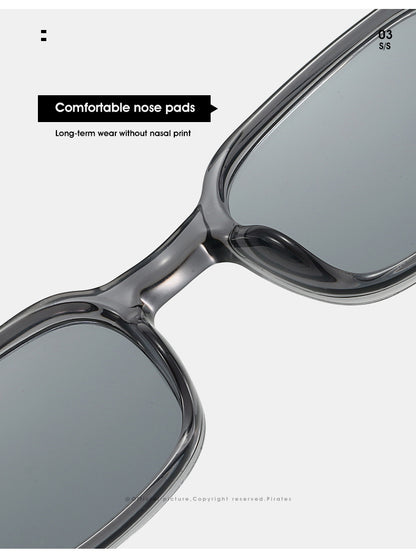 Unisex Square Full Frame Sunglasses With Ac Lens Material In Black, Perfect For Spring