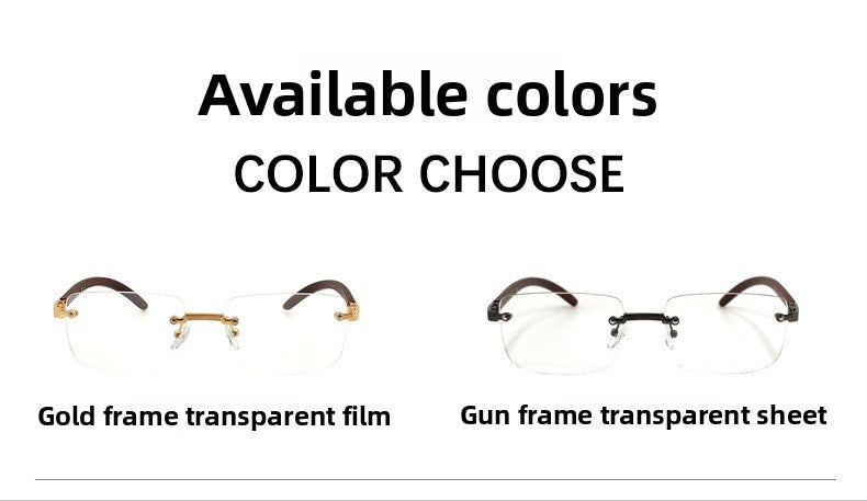 Frameless Square Blue Light Blocking Glasses With PC Lens Material, Ideal For Summer Wear