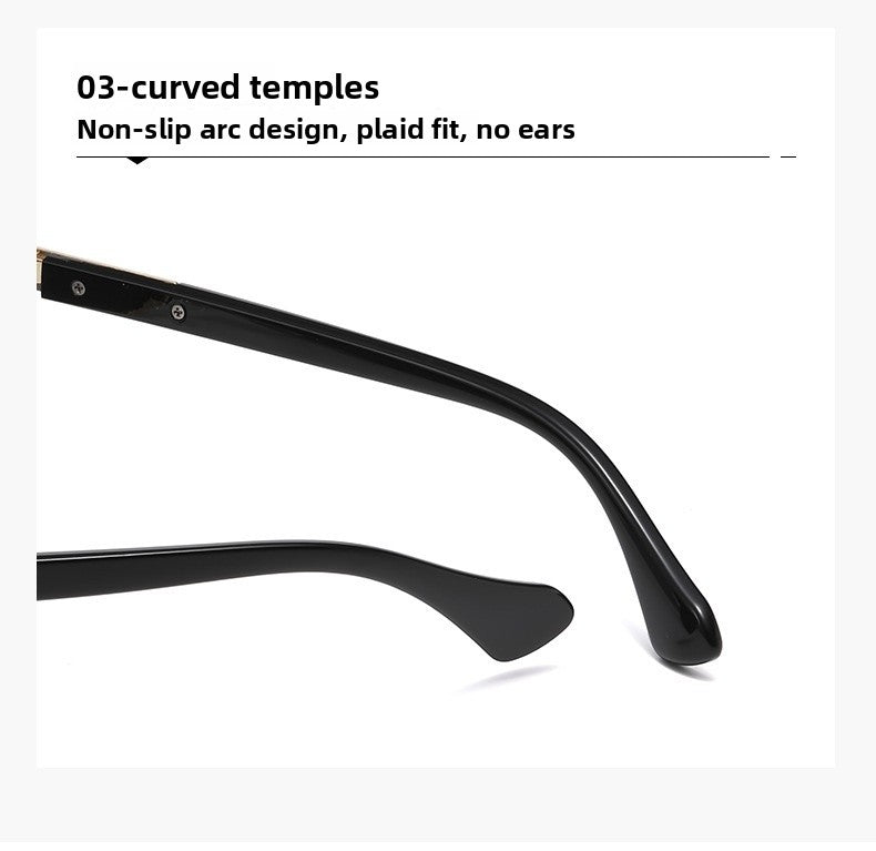 Unisex Half Frame Polygons Sunglasses With PC Lens Material In Golden, Perfect For Outdoor Use