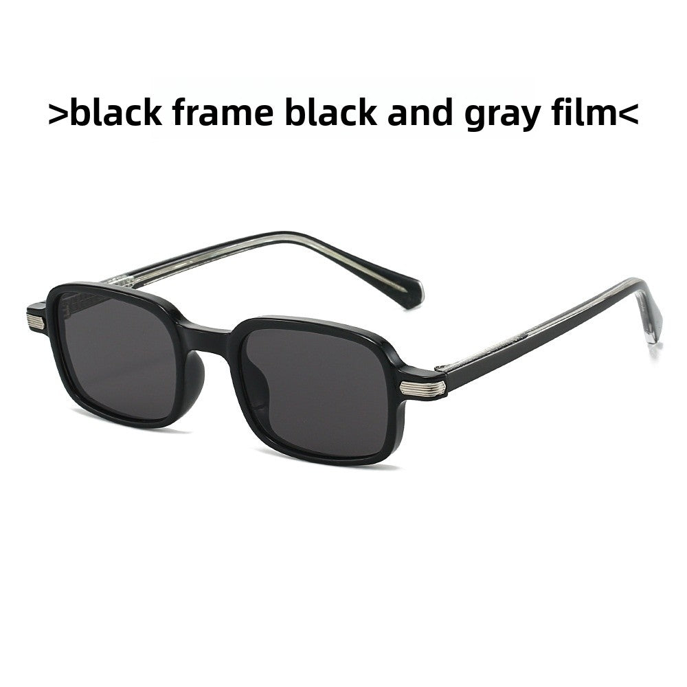 Unisex Square Full Frame Sunglasses With Ac Lens Material In Black, Perfect For Spring