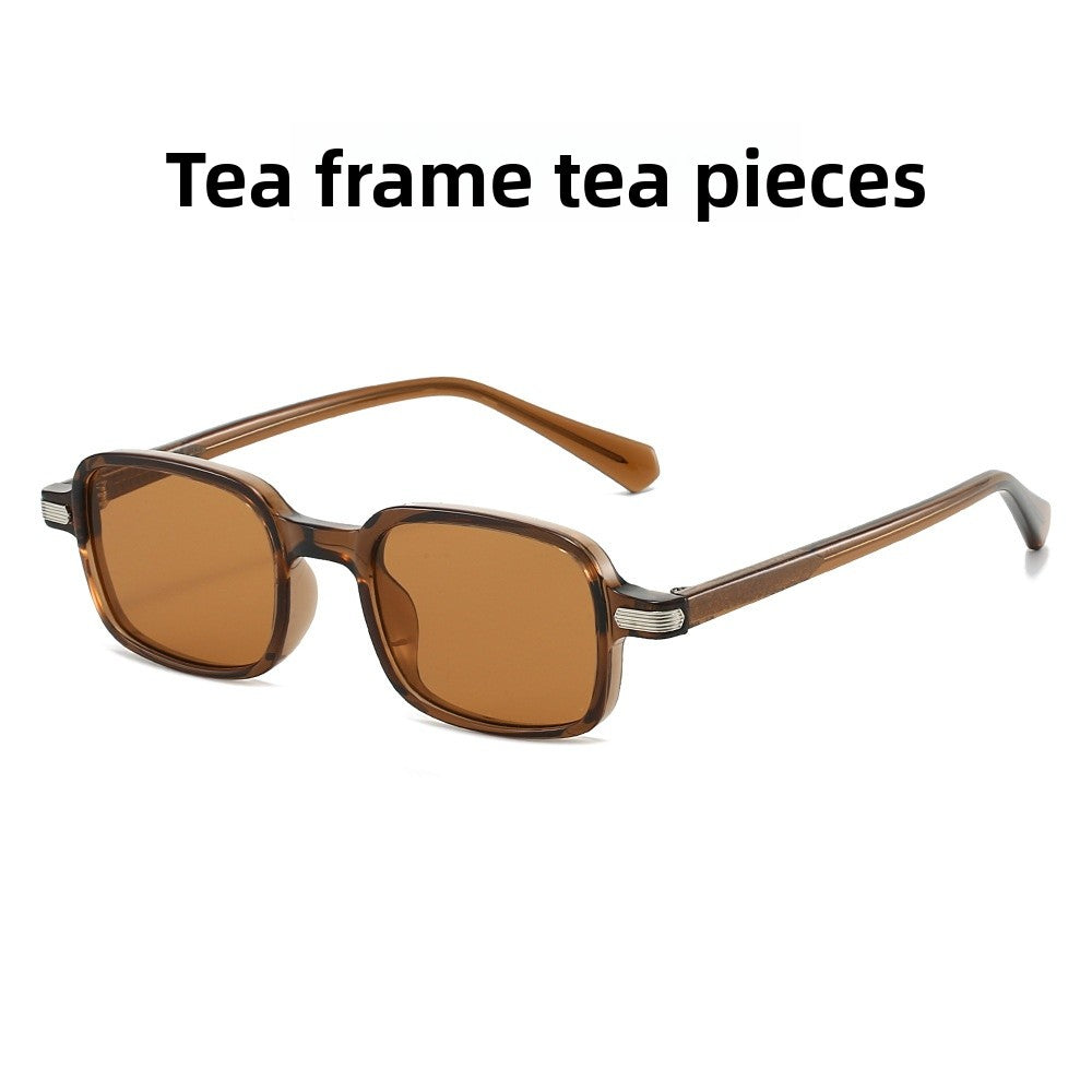 Unisex Square Full Frame Sunglasses With Ac Lens Material In Black, Perfect For Spring