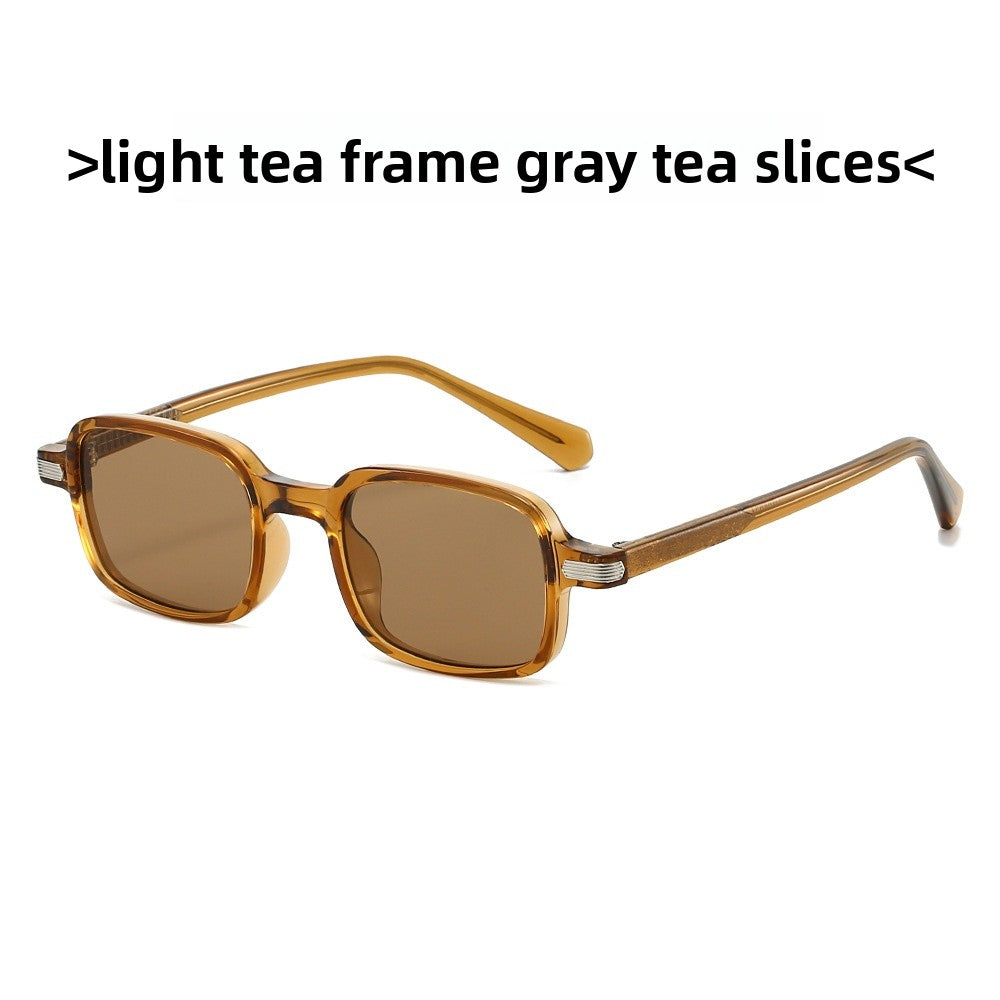 Unisex Square Full Frame Sunglasses With Ac Lens Material In Black, Perfect For Spring