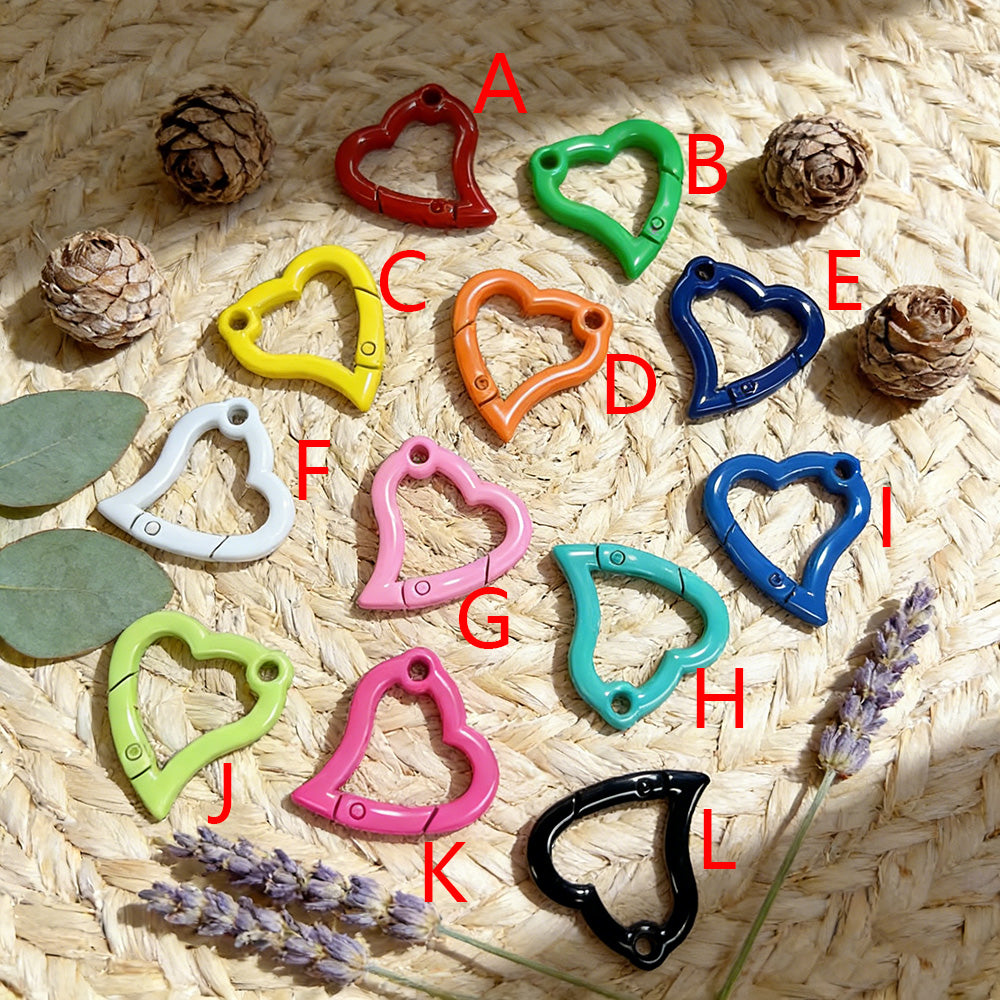 Heart Shape Alloy Jewelry Buckle With Spring Ring Trigger Clasp Closure, Stoving Varnish Finish, 1 Pc Package