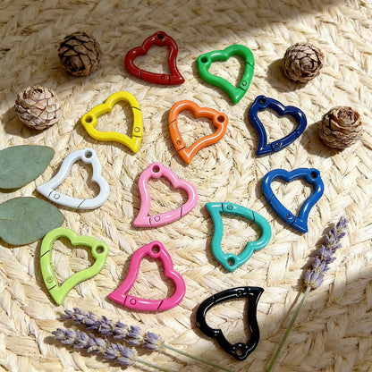 Heart Shape Alloy Jewelry Buckle With Spring Ring Trigger Clasp Closure, Stoving Varnish Finish, 1 Pc Package