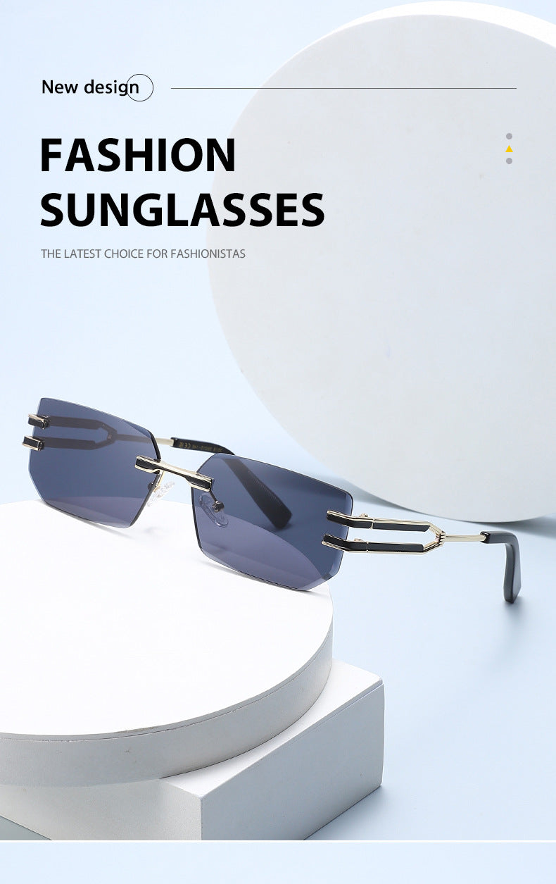 Unisex Polygons Full Frame Sunglasses With PC Lens Material In Golden, Perfect For Spring