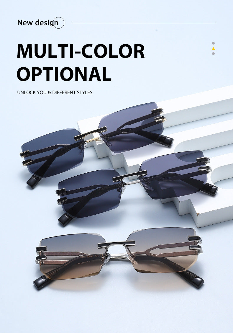 Unisex Polygons Full Frame Sunglasses With PC Lens Material In Golden, Perfect For Spring