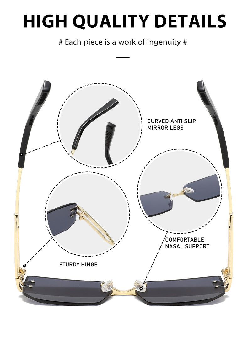 Unisex Polygons Full Frame Sunglasses With PC Lens Material In Golden, Perfect For Spring