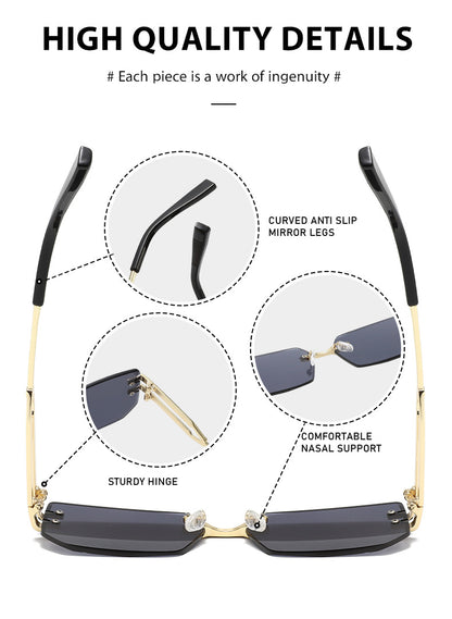Unisex Polygons Full Frame Sunglasses With PC Lens Material In Golden, Perfect For Spring