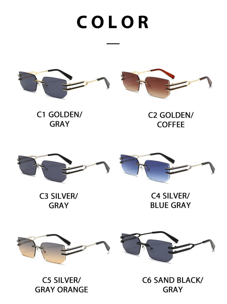 Unisex Polygons Full Frame Sunglasses With PC Lens Material In Golden, Perfect For Spring