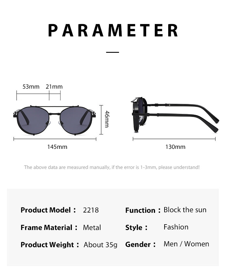 Unisex Round Frame Full Frame Sunglasses With PC Lens Material In Golden, Perfect For Summer