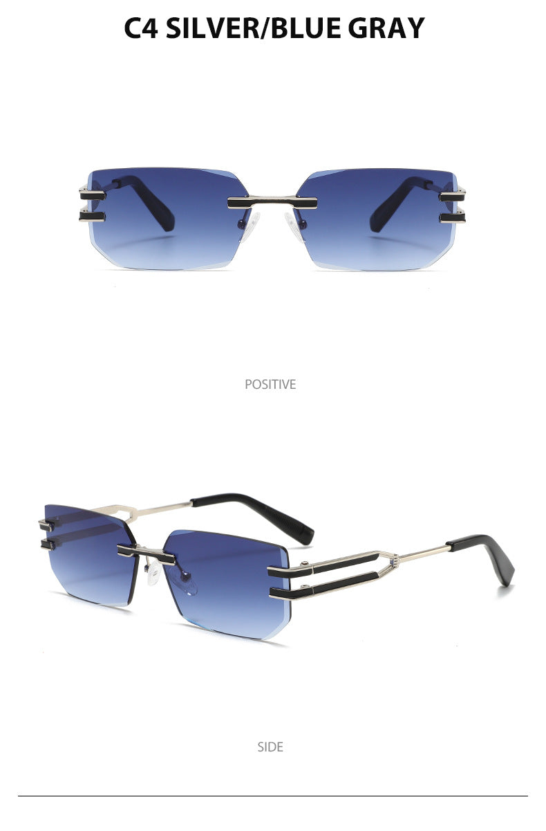Unisex Polygons Full Frame Sunglasses With PC Lens Material In Golden, Perfect For Spring