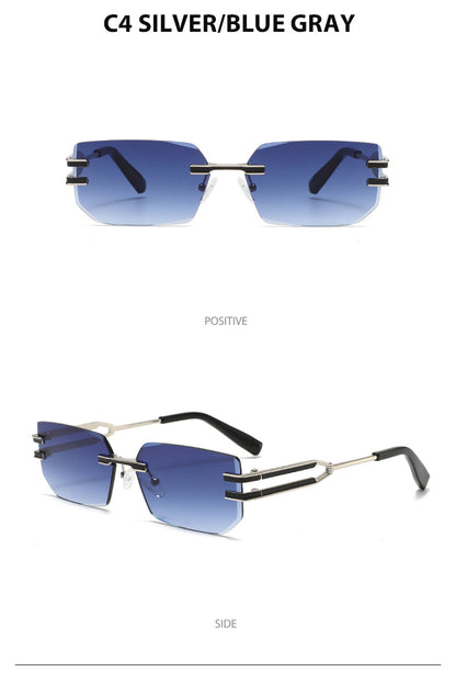 Unisex Polygons Full Frame Sunglasses With PC Lens Material In Golden, Perfect For Spring