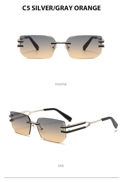 Unisex Polygons Full Frame Sunglasses With PC Lens Material In Golden, Perfect For Spring