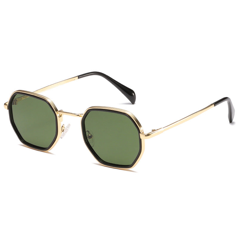 Unisex Full Frame Polygons Sunglasses With PC Lens Material In Black, Perfect For Autumn