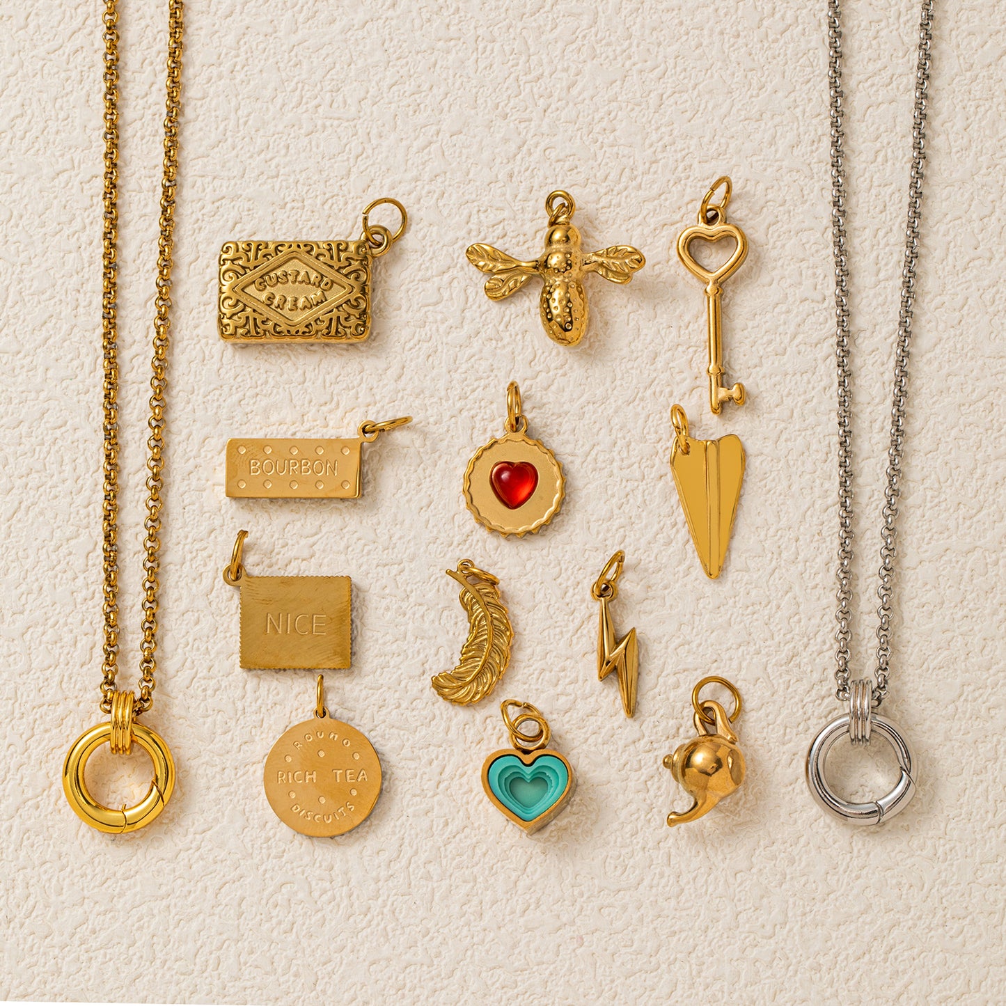 Heart Shape Pendant In 27x23mm 304 Stainless Steel With 18K Gold Plated PVD Coating And 0.03µm Thickness, 1 Piece