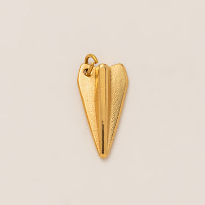 Heart Shape Pendant In 27x23mm 304 Stainless Steel With 18K Gold Plated PVD Coating And 0.03µm Thickness, 1 Piece