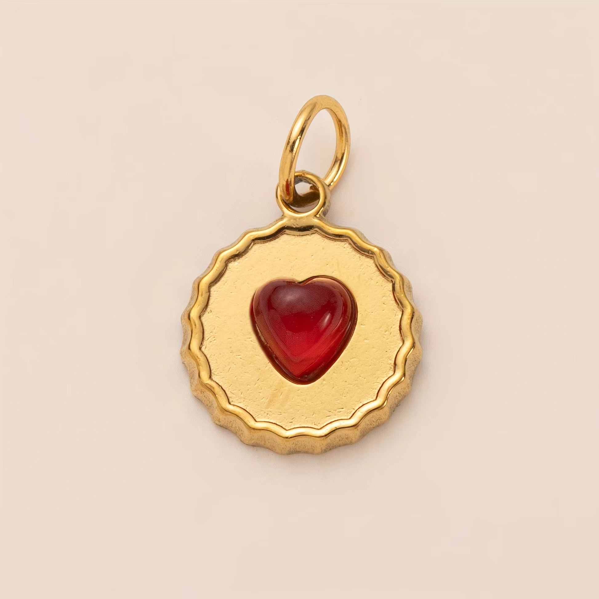 Heart Shape Pendant In 27x23mm 304 Stainless Steel With 18K Gold Plated PVD Coating And 0.03µm Thickness, 1 Piece
