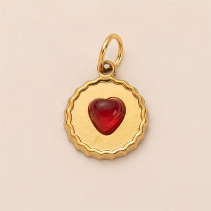 Heart Shape Pendant In 27x23mm 304 Stainless Steel With 18K Gold Plated PVD Coating And 0.03µm Thickness, 1 Piece