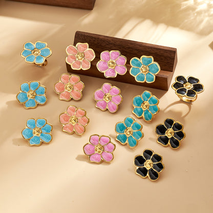 Casual Flowers Jewelry Set For Women In 304 Stainless Steel With Golden Plated Finish