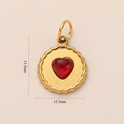Heart Shape Pendant In 27x23mm 304 Stainless Steel With 18K Gold Plated PVD Coating And 0.03µm Thickness, 1 Piece