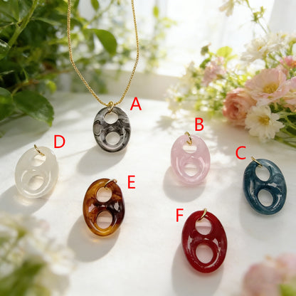 Infinity Pendant Handmade With Copper Base Featuring 18K Gold Electroplating And Resin Inlay, 1 Pc Package