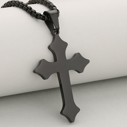 Cross Pendant 304 Stainless Steel 18K Gold Plated PVD Coated 0.05-0.08µm Thickness 1 Pc