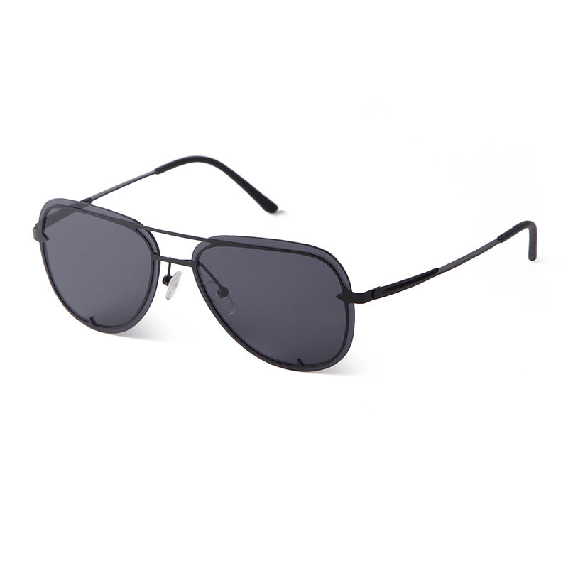 Unisex Aviator Sunglasses With Full Frame And AC Lens Material In Black, Perfect For Spring