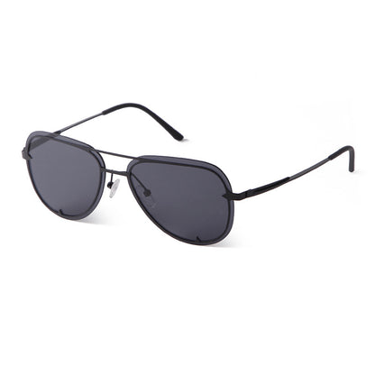 Unisex Aviator Sunglasses With Full Frame And AC Lens Material In Black, Perfect For Spring