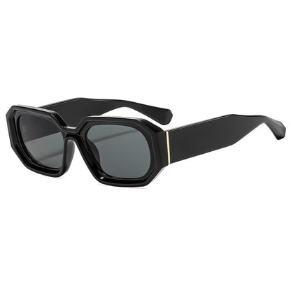 Unisex Square Full Frame Sunglasses With AC Lens Material In Black For Spring And Summer