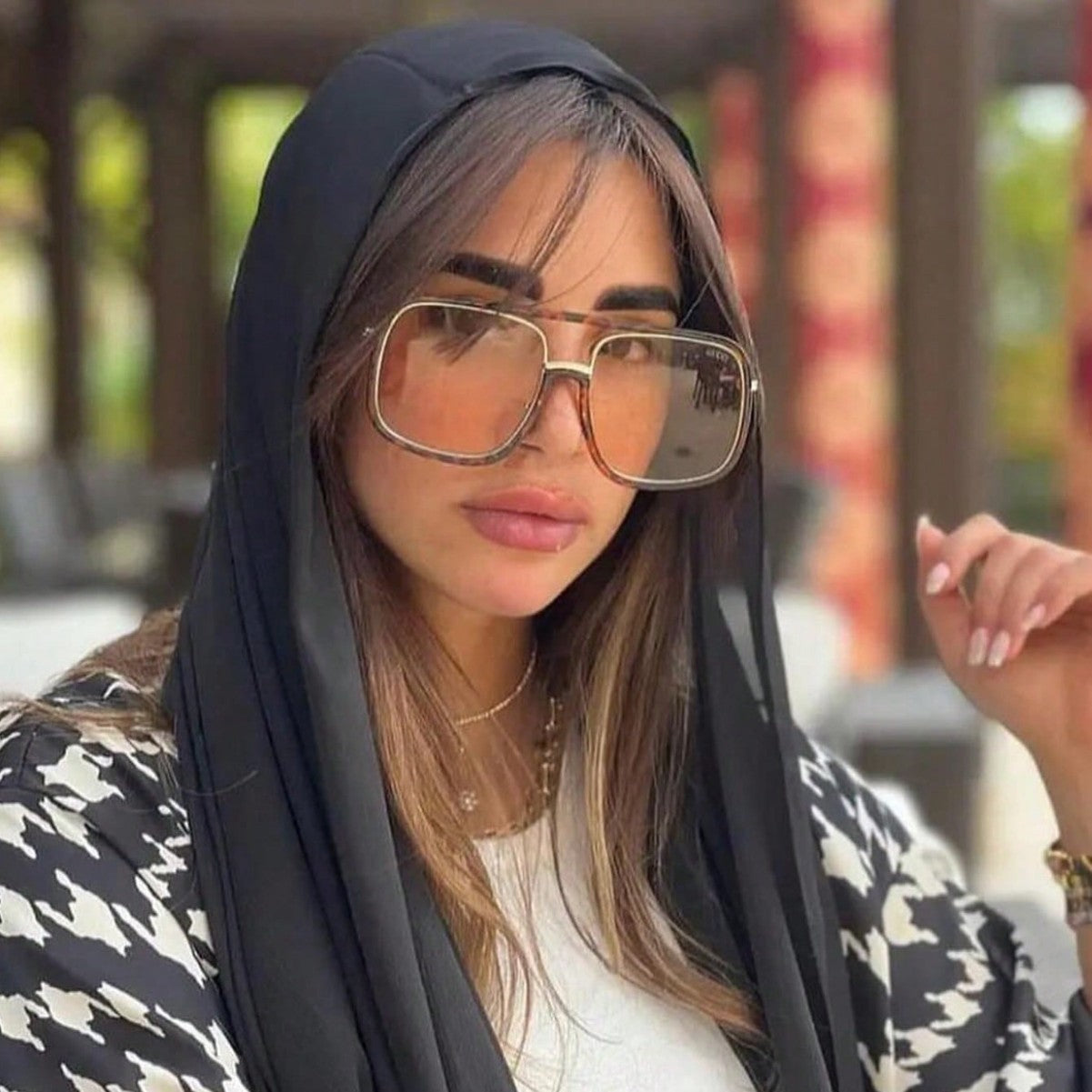 Unisex Square Full Frame Sunglasses With PC Lens Material In Leopard Print, Perfect For Winter