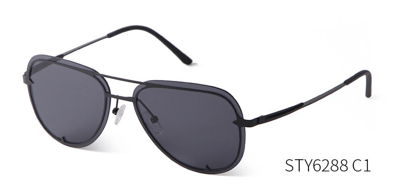 Unisex Aviator Sunglasses With Full Frame And AC Lens Material In Black, Perfect For Spring
