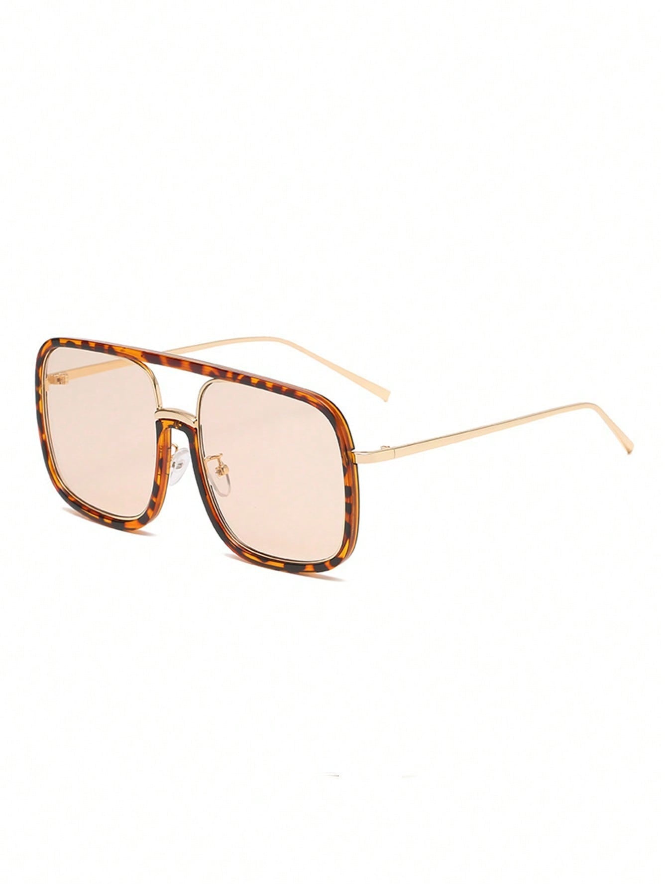 Unisex Square Full Frame Sunglasses With PC Lens Material In Leopard Print, Perfect For Winter