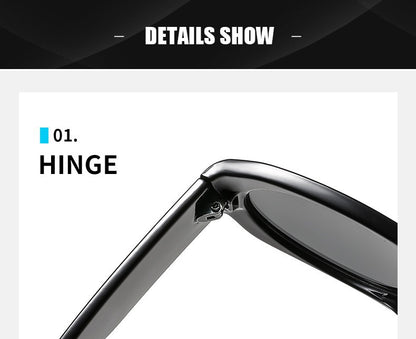 Unisex Square Full Frame Sunglasses With Ac Lens Material In Black, Perfect For Spring