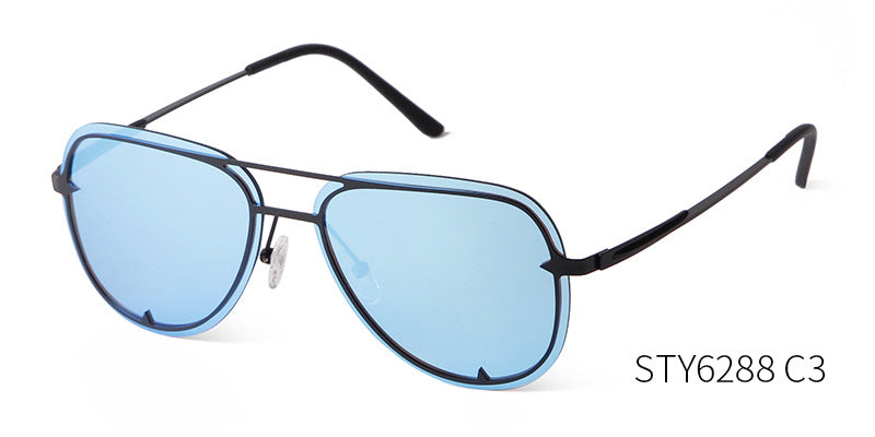 Unisex Aviator Sunglasses With Full Frame And AC Lens Material In Black, Perfect For Spring
