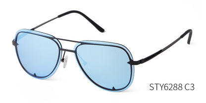Unisex Aviator Sunglasses With Full Frame And AC Lens Material In Black, Perfect For Spring