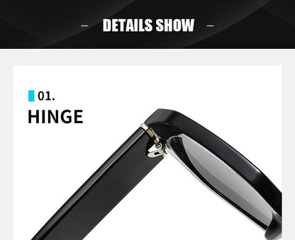 Unisex Square Full Frame Sunglasses With AC Lens Material In Black For Spring And Summer