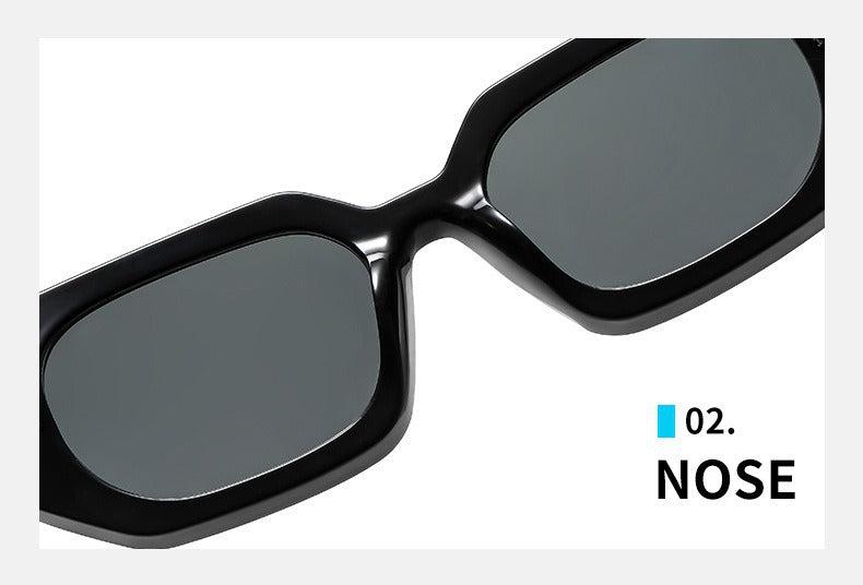 Unisex Square Full Frame Sunglasses With AC Lens Material In Black For Spring And Summer