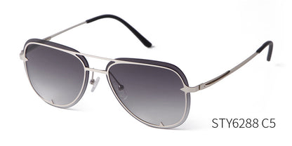 Unisex Aviator Sunglasses With Full Frame And AC Lens Material In Black, Perfect For Spring
