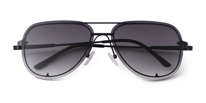 Unisex Aviator Sunglasses With Full Frame And AC Lens Material In Black, Perfect For Spring