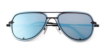 Unisex Aviator Sunglasses With Full Frame And AC Lens Material In Black, Perfect For Spring