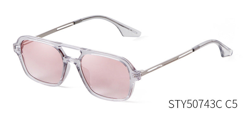 Women’s Square Full Frame Sunglasses With AC Lens Material In Pink, Perfect For Spring